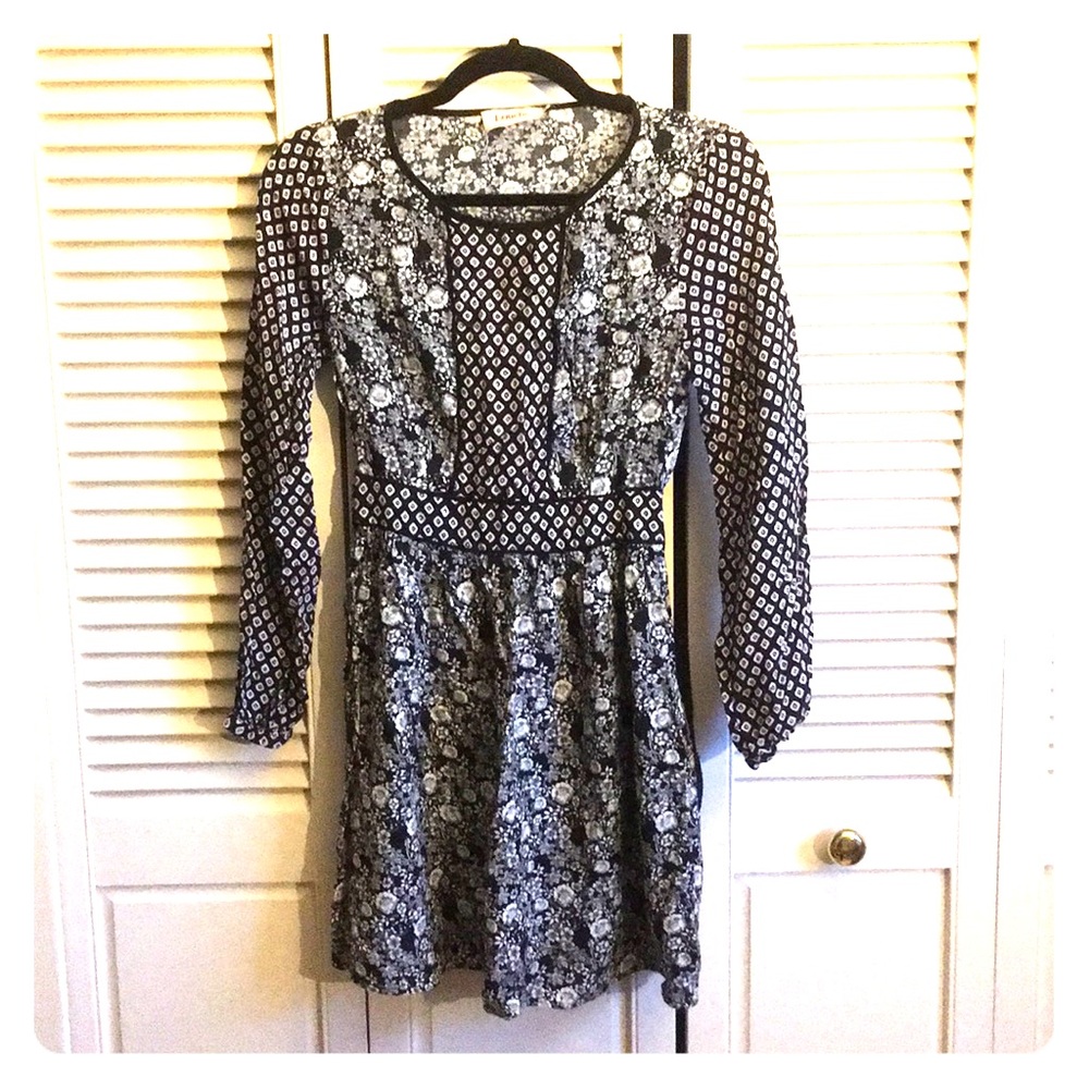 Black and White Retro Style Mini Dress